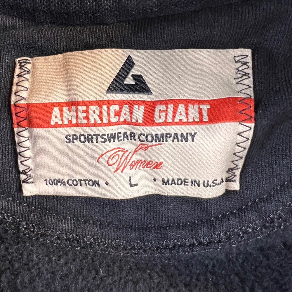 American Giant Womens Black Full Zip Hoodie Cotton Sweatshirt Graphic Large L - Picture 3 of 7